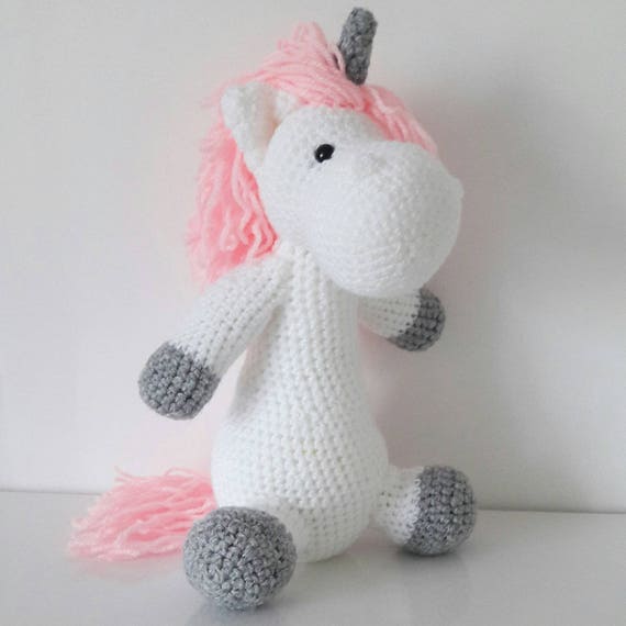 Unicorn emoji crochet plush doll handmade amigurumi Etsy