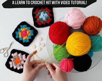 Learn to Crochet Kit with Video Tutorials - Crochet Nada to TA-DA! Crochet for beginners.