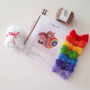 Crochet kit for Rainbow Amigurumi Snail