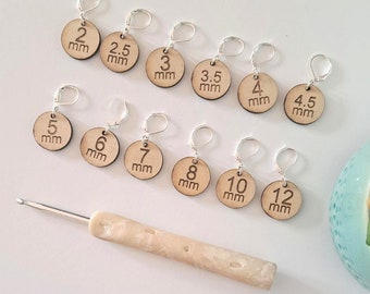 Gauge Stitch Markers - crochet knit stitch keepers WIP