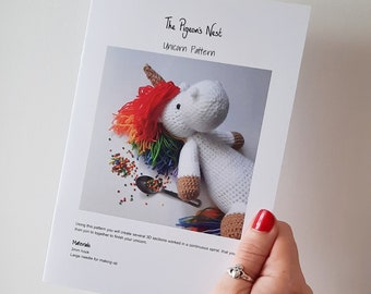 Crochet pattern - Unicorn - printed pattern