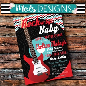 ROCK a Bye BABY Shower ROCKSTAR Rock and Roll Shake Rattle Boy 1st