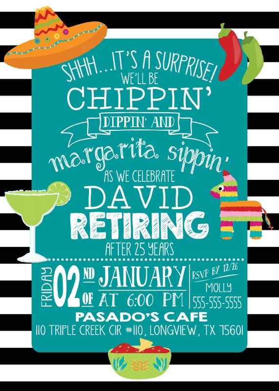 Any Color Retirement Fiesta Party Chippin Dippin Etsy