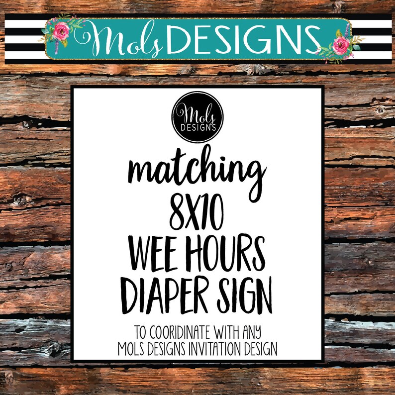 Match My Invite WEE HOURS Diaper Doody Game Sign Any Color | Etsy