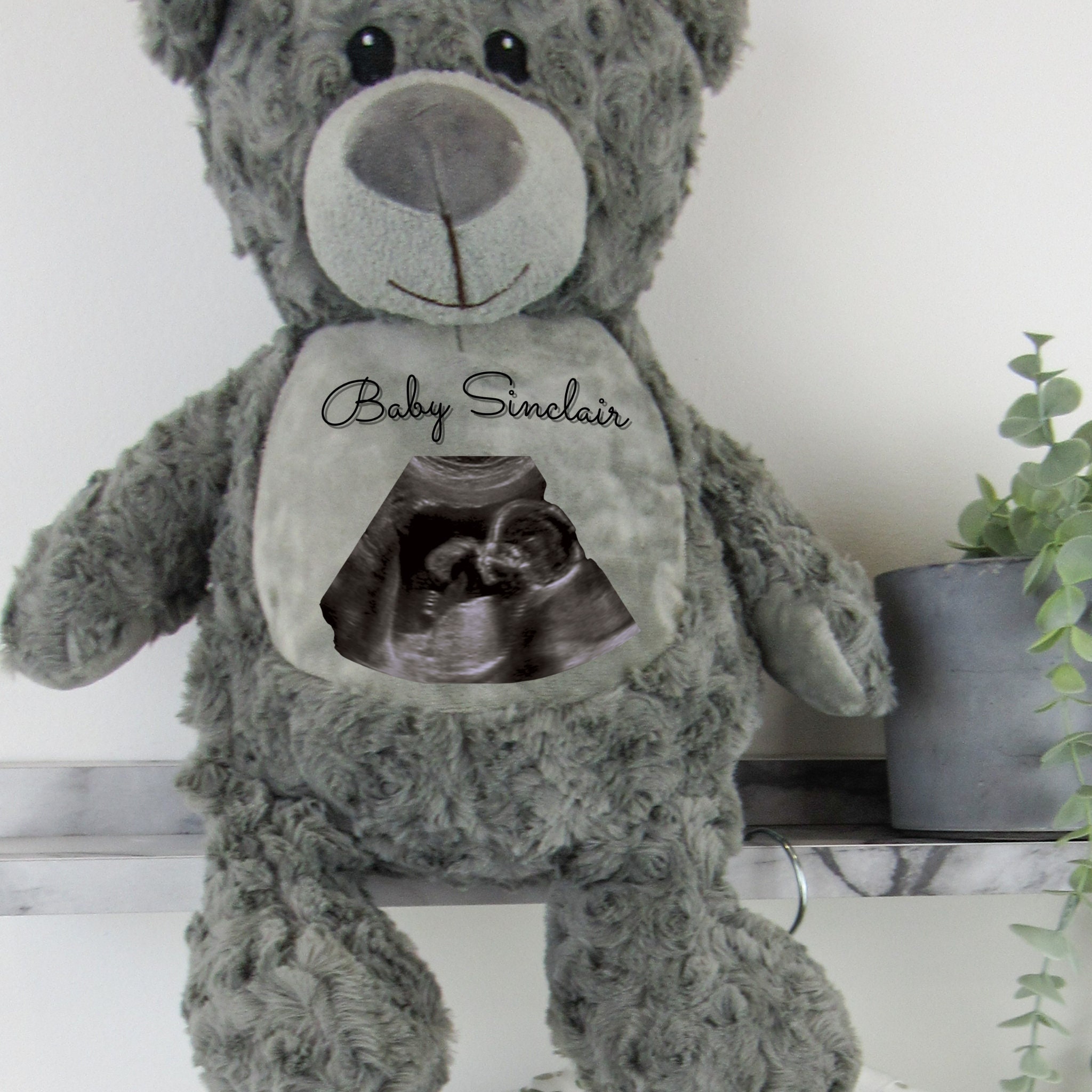 Hello Bear Baby Scan Photo Bear, With Personalised Gift Bag Gender