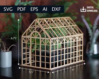 Gewächshaus - Digitaler Download (Ai, PDF, DXF, SVG, eps)