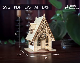 Fairy Home Laser Cut Files - Digital Download (SVG, PDF, Ai, DXF, eps)