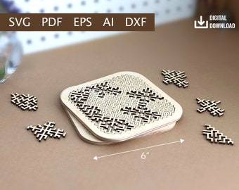 Wooden 6 x 6" Puzzle - Digital Download (Ai, DXF, SVG, EPS)