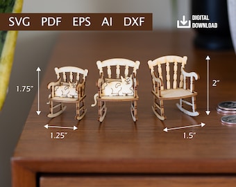 Mini Rocking Chair - Digital Download (Ai, PDF, DXF, SVG, eps)