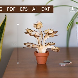Mini Venus Fly Trap Plant - Digital Download (Ai, PDF, DXF, SVG, eps)