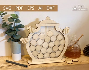 Wooden Laser Cut Honey Celebration Jar - Digital Download (Ai, DXF, SVG, EPS)