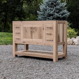 Handmade Bathroom Vanity (48&quot;) - White Oak (Vogue Doors)  #3356-V