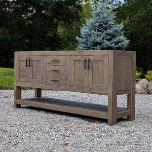 Handmade Bathroom Vanity (72&quot;) Double Sink - White Oak (Paneled Doors)  #8972-P