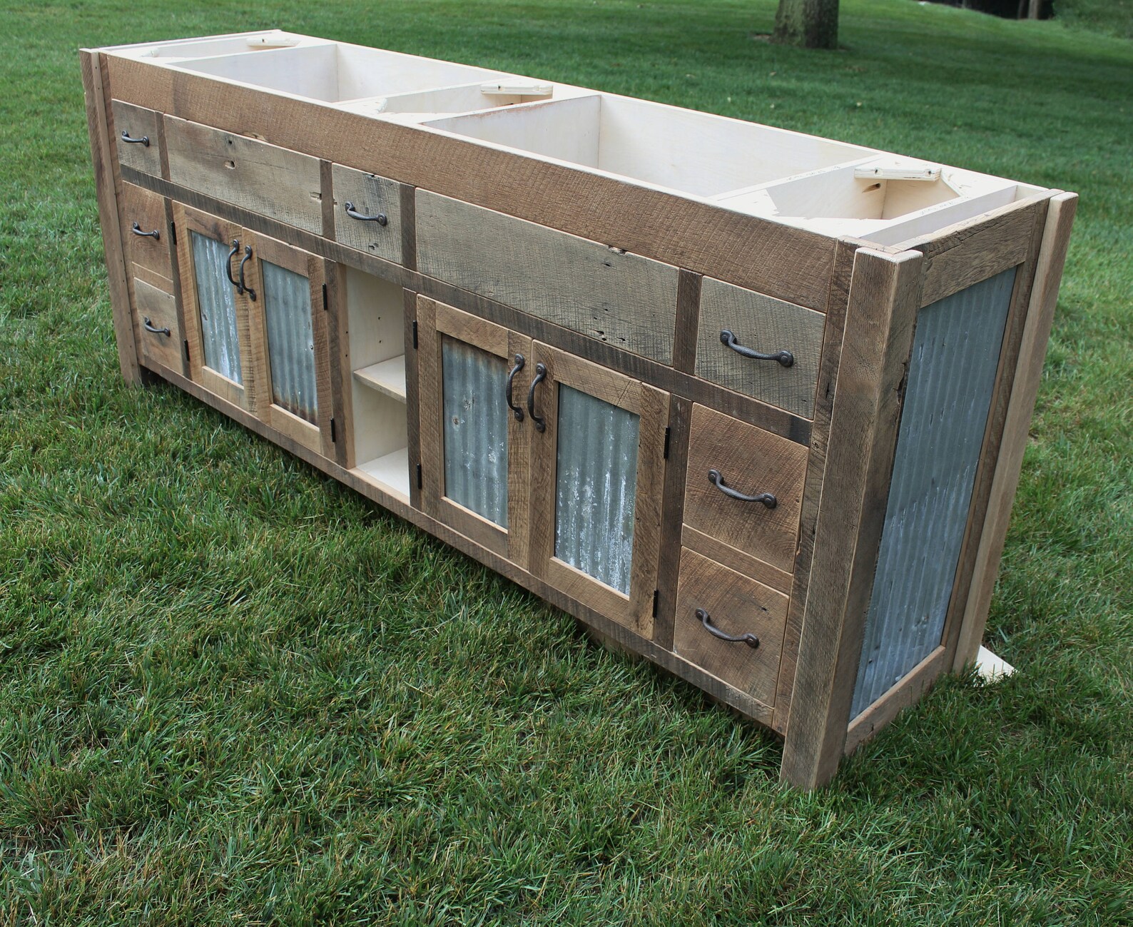 Rustic Bathroom Vanity 84 Dual Sink Reclaimed Barn Etsy Canada