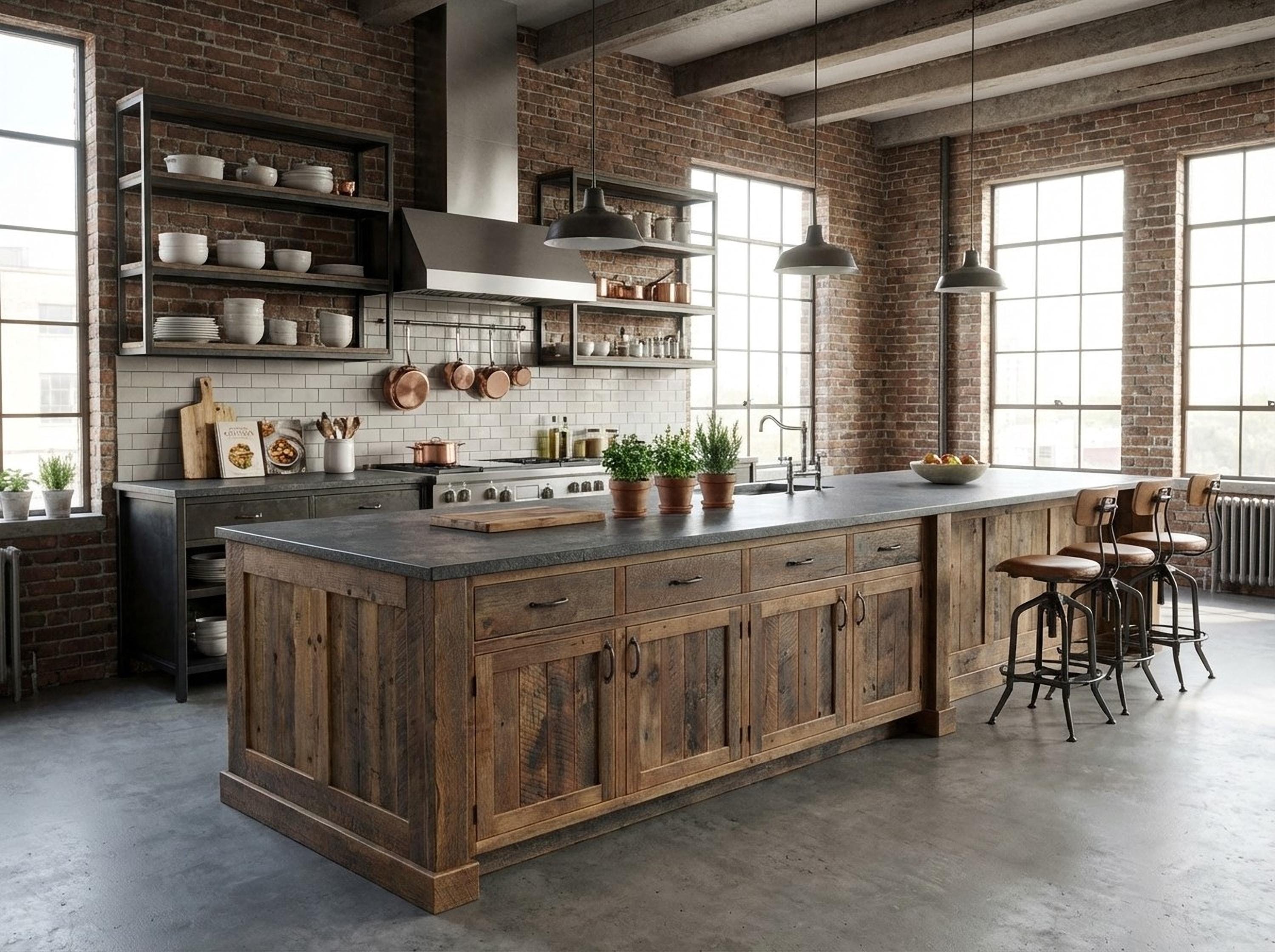 Rustic Kitchen Island - Reclaimed Barnwood Island (finished) #3856 - Etsy, image size:3000x2240