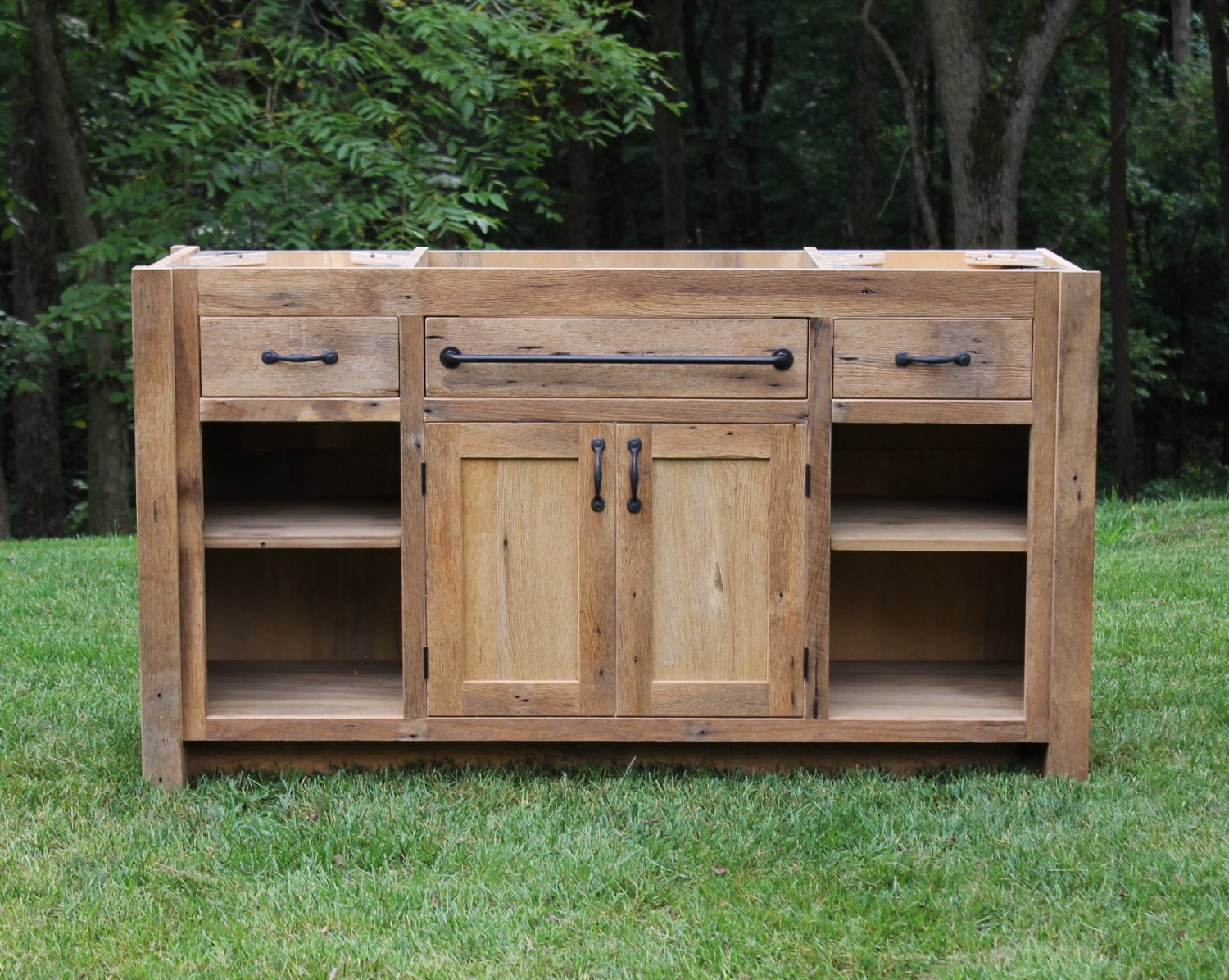 Rustic Bathroom Vanity 60 Reclaimed Barn Wood Vanity Etsy Australia