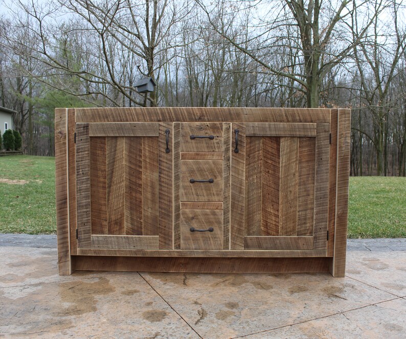 Rustic Bathroom Vanity 60 Reclaimed Barn Wood Vanity Etsy