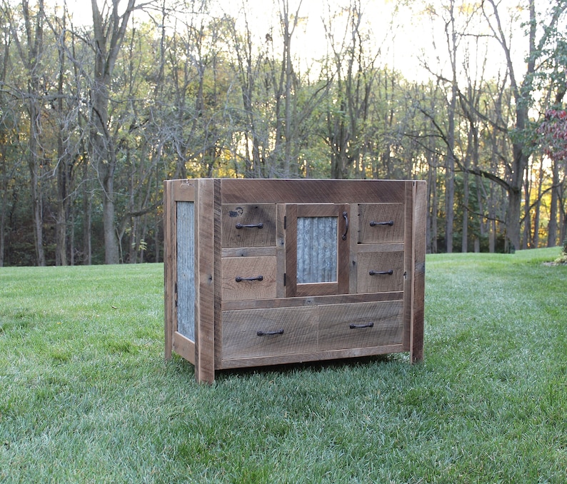 Tocador de baño rústico 42 Vanidad de madera de | Etsy