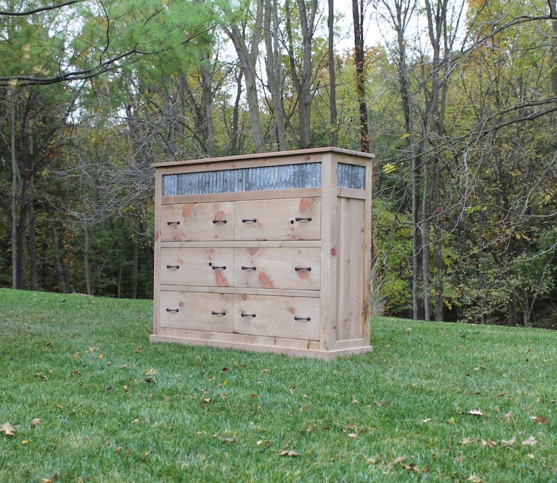 Rustic Chest of Drawers Reclaimed Barn Wood W/tin 1595 Etsy
