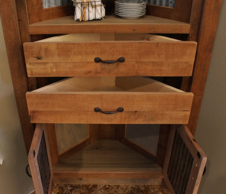Rustic Corner Reclaimed Barn Wood w/Barn Tin 6202 Etsy