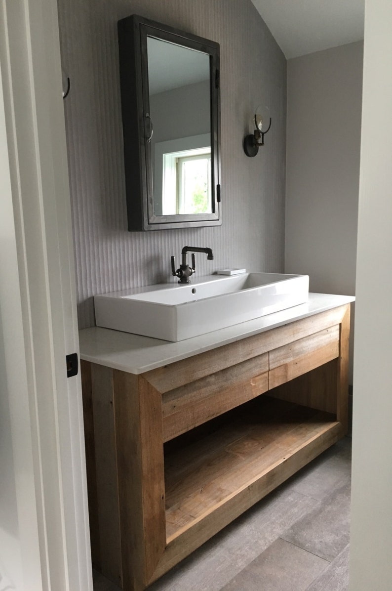 Rustic Bathroom Vanity Reclaimed Barn Wood Vanity | Etsy