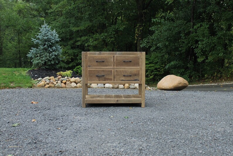 Vanidad de baño rústico 36 Vanidad de madera de | Etsy