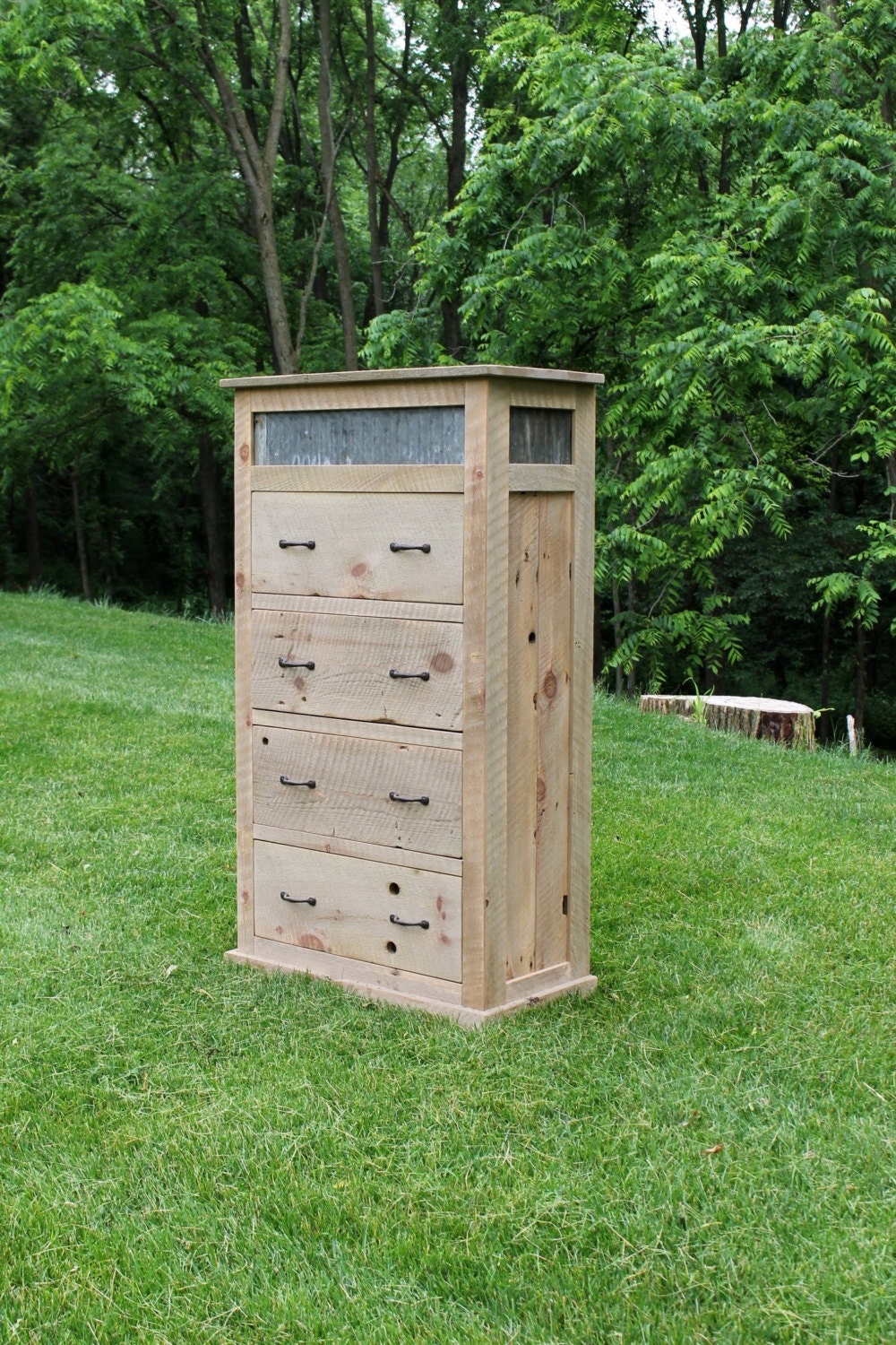 Rustic Chest of Drawers Reclaimed Barn Wood W/tin 1567 Etsy