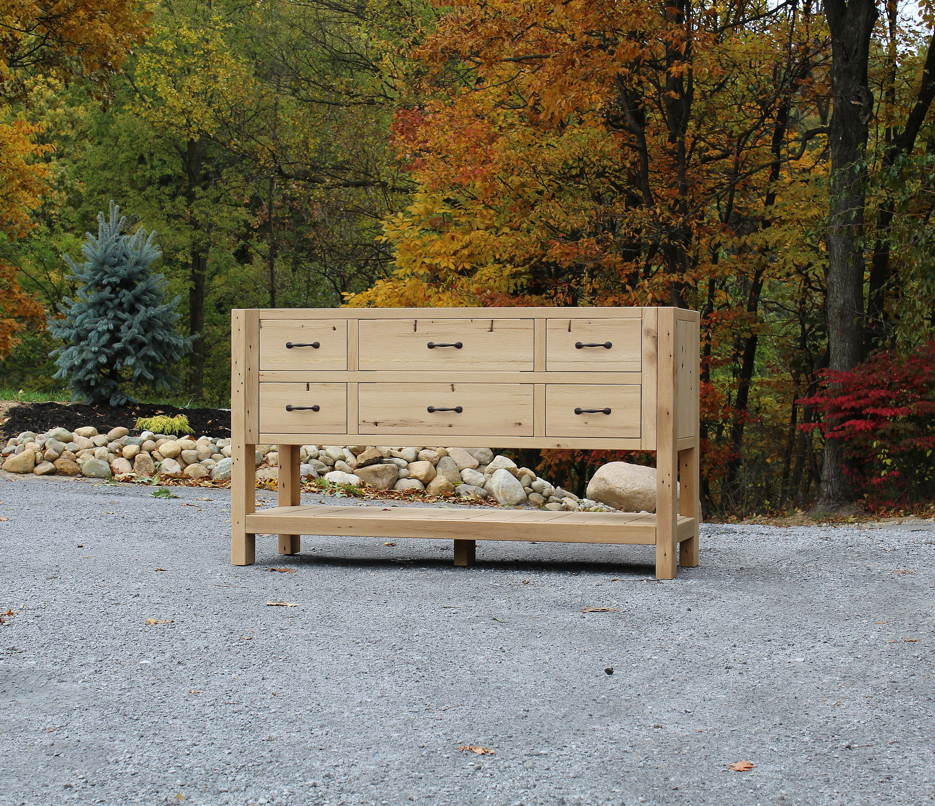 Tocador de baño rústico 60 Vanidad de madera de | Etsy