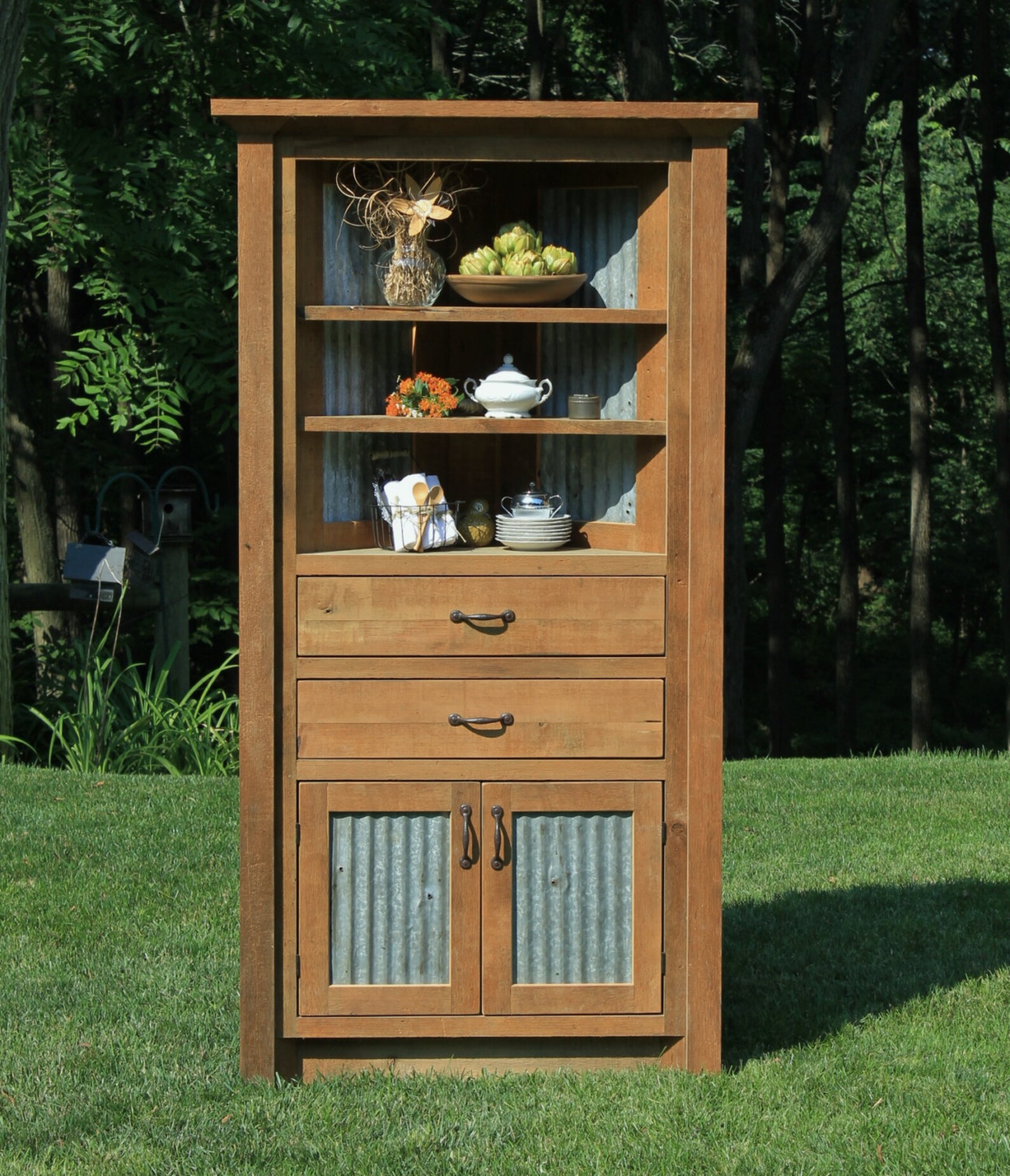 Rustic Corner Reclaimed Barn Wood w/Barn Tin 6202 Etsy