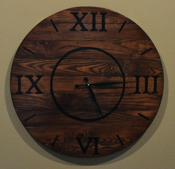 Items similar to 24" Wall Clock Reclaimed Wood on Etsy
