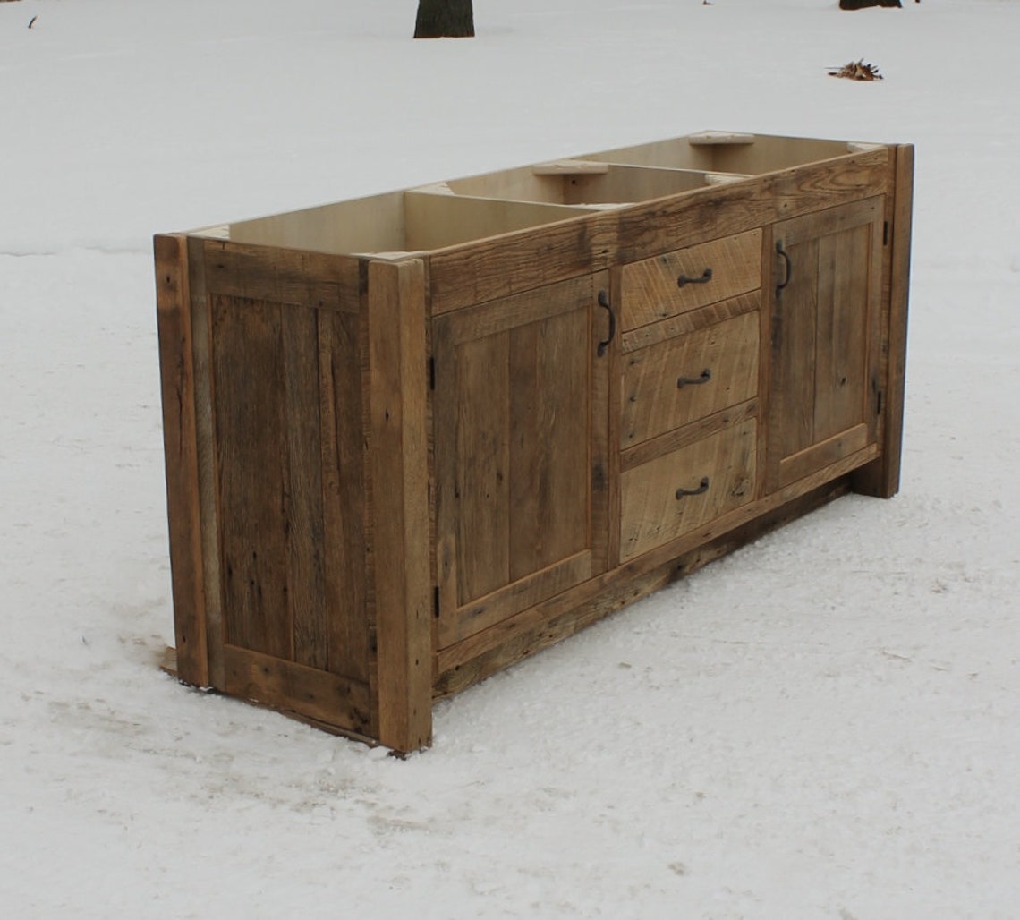 Rustic Bathroom Vanity 72 Reclaimed Barn Wood Vanity Etsy