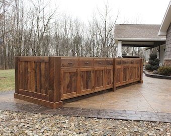 Rustic Kitchen Island - Reclaimed Barn Wood Island (Finished) #3856