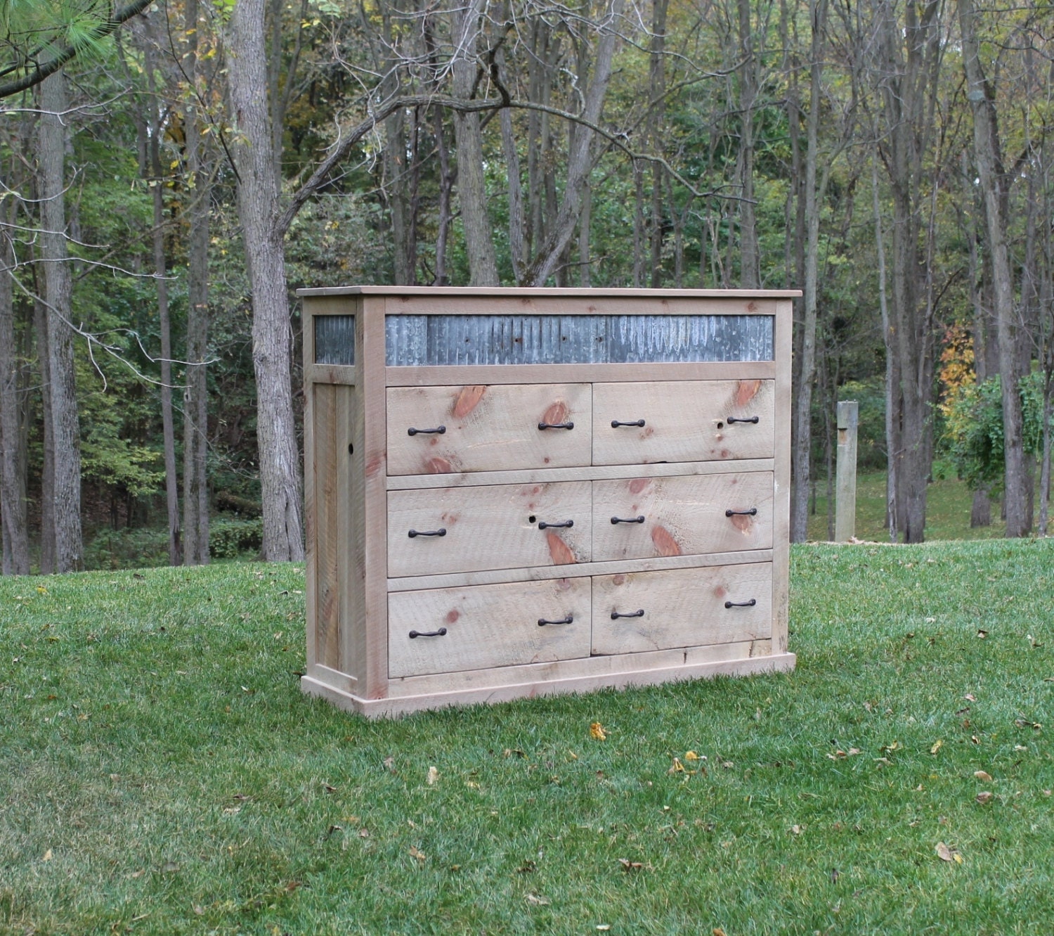 Rustic Chest of Drawers Reclaimed Barn Wood w/Tin 1595 Etsy