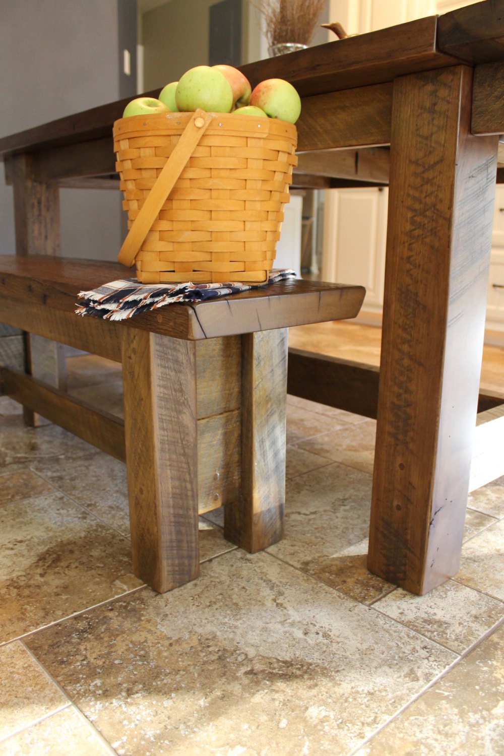 Rustic Harvest Table w/Two Removable Extensions Reclaimed Etsy