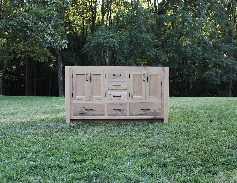 Rustic Bathroom Vanity 60 Dual Sink Reclaimed Barn Etsy