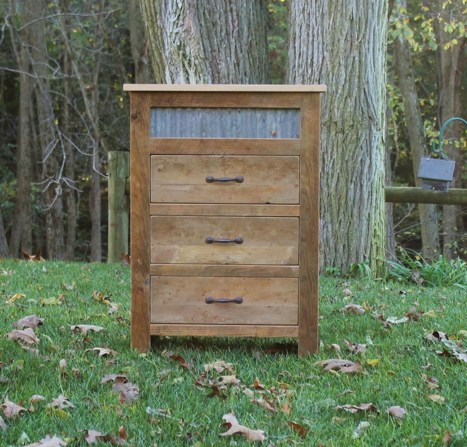 Rustic Chest of Drawers Reclaimed Barn Wood w/Tin 7878 Etsy