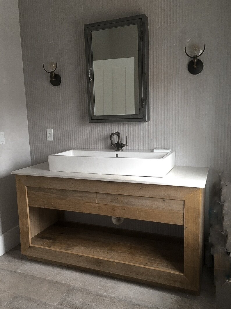 Rustic Bathroom Vanity Reclaimed Barn Wood Vanity - Etsy