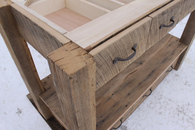 Tocador de baño rústico 48 Vanidad de madera de | Etsy