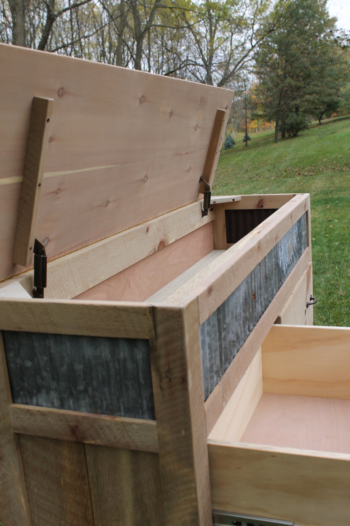 Rustic Chest of Drawers Reclaimed Barn Wood W/tin 1595 Etsy