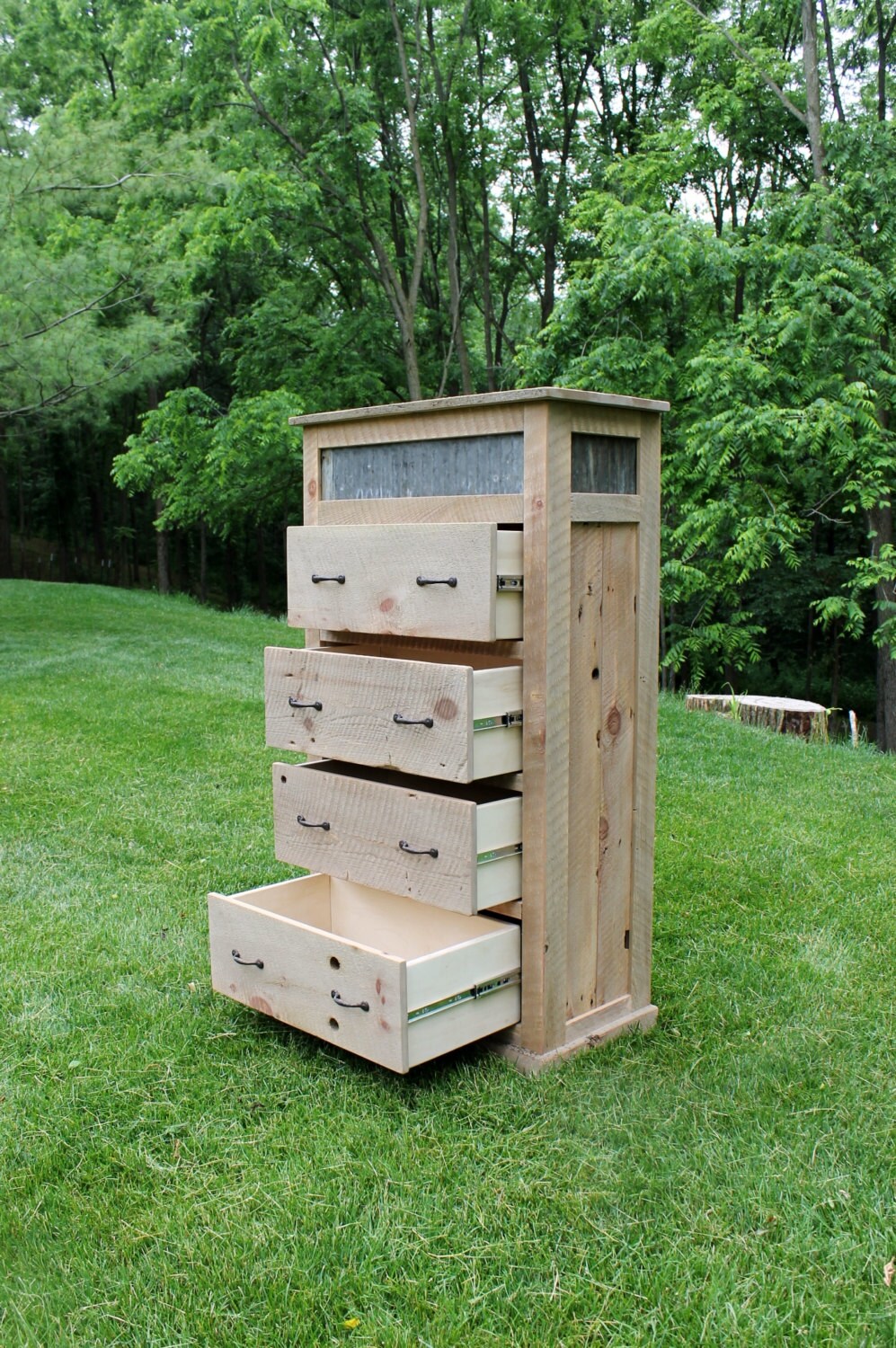 Rustic Chest of Drawers Reclaimed Barn Wood W/tin 1567 Etsy