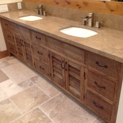 Rustic Bathroom Vanity 84 Dual Sink Reclaimed Etsy