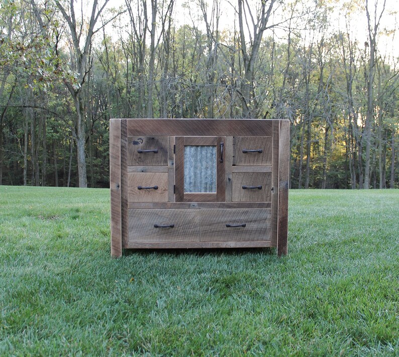 Tocador de baño rústico 42 Vanidad de madera de | Etsy