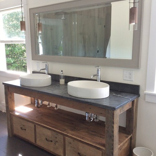 Rustic Bathroom Vanity Reclaimed Barn Wood Vanity Etsy