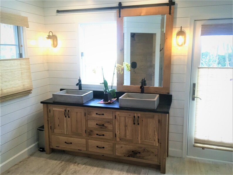 Rustic Bathroom Vanity 72 Dual Sink Reclaimed Barn - Etsy