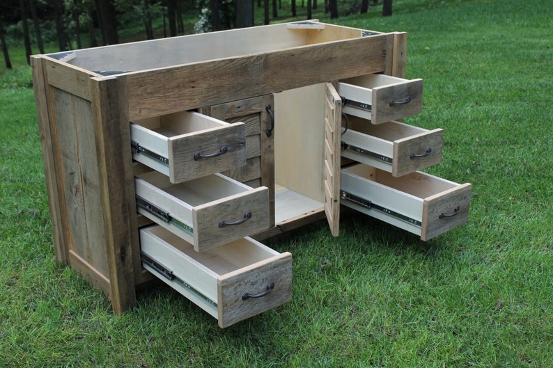 Rustic Bathroom Vanity 60 Reclaimed Barn Wood Vanity Etsy