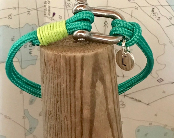 Personalised sailing rope shackle bracelet, gift for her, jewellery, accessory, bracelets, handmade, gift, gifts, sailing rope, rope, sailor