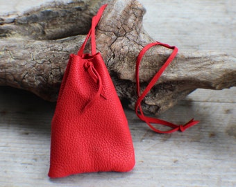 Authentic Deer Leather Medicine Bag size 5 high x 4 wide Cherokee made William Lattie comes w/ Certificate of Authenticity FREE US SHIPPING