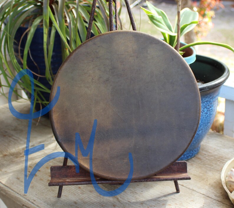 12" Buffalo Hide Hand Drum Native Made William Lattie Cherokee comes w/ Certificate of Authenticity FREE US SHIPPING image 1