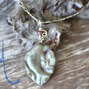 Dolphin Necklace Hand Carved Stone w/ Silver Chain / Lea Lattie / FREE US SHIPPING