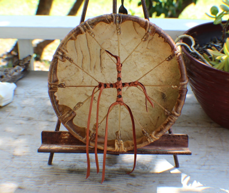 10 Elk Hide Hand Drum Native American Made William Etsy